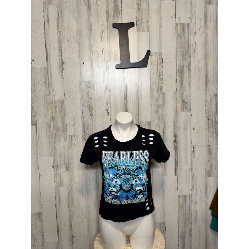 On Fire black crop top